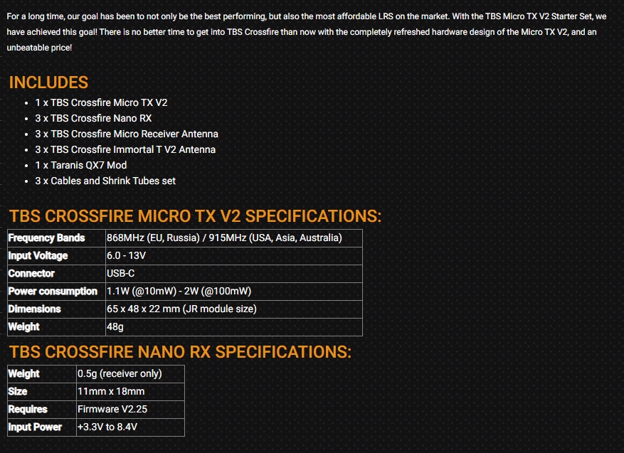 Комплект TBS CROSSFIRE MICRO T – обзор и цена Tbs Fpv Crossfire