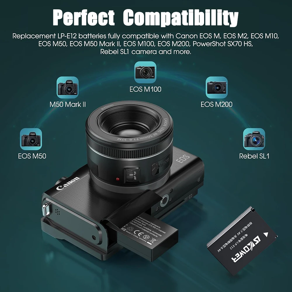 Новый аккумулятор LP-E12 для к – обзор и цена Canon Camera Eos M50 Mark Ii