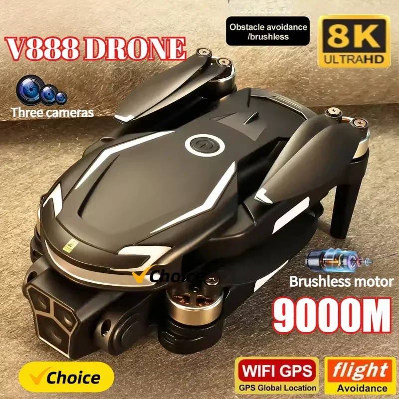 Новый дрон V888 8K с GPS, трем – обзор и цена Drone Multispectral